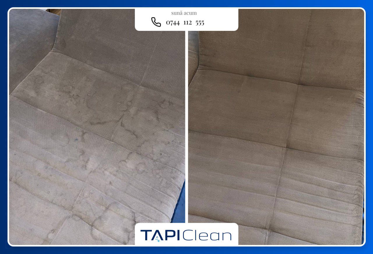 Before/After curățare canapea