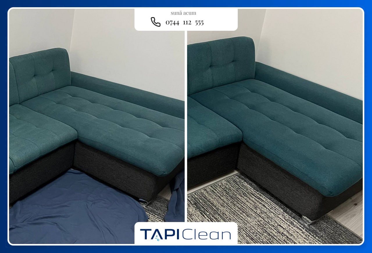 Before/After curățare canapea